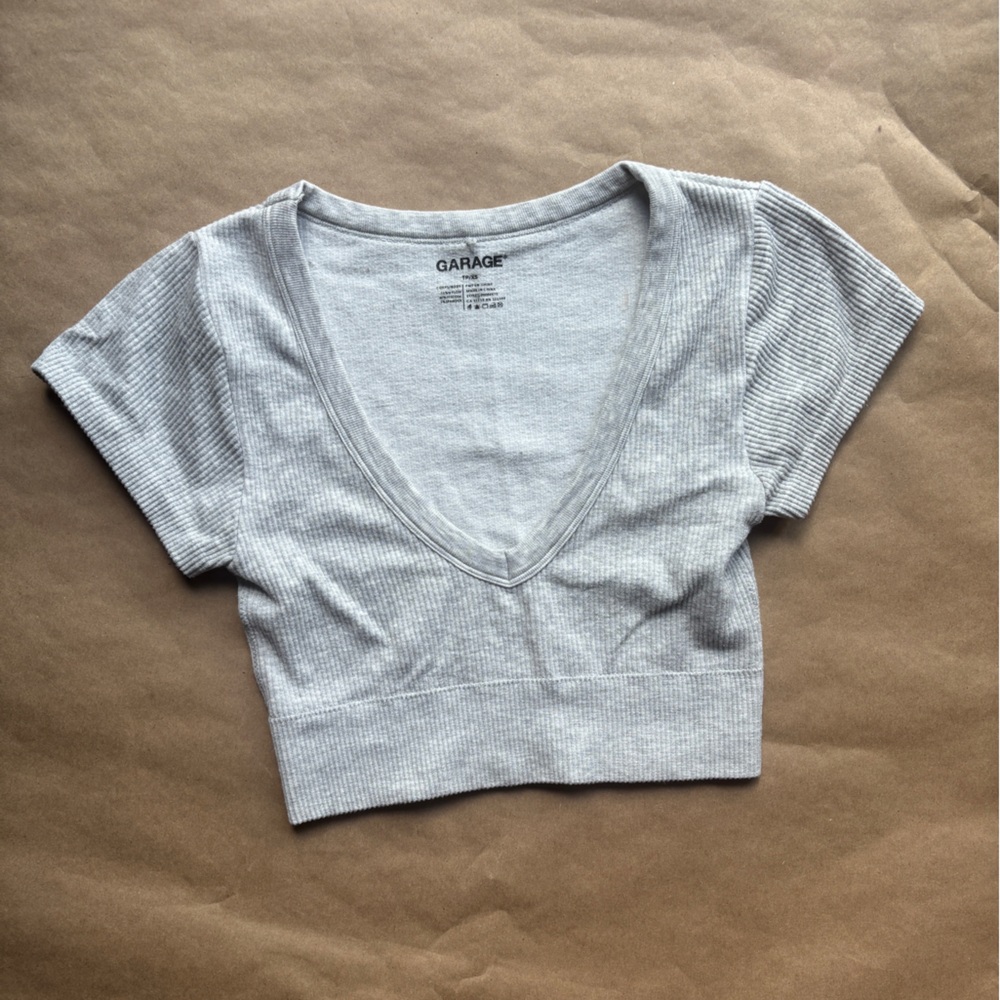 Garage Heather Gray V-Neck Tee